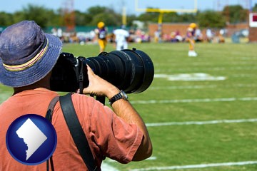 a sporting event photographer - with Washington, DC icon