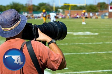 a sporting event photographer - with Maryland icon
