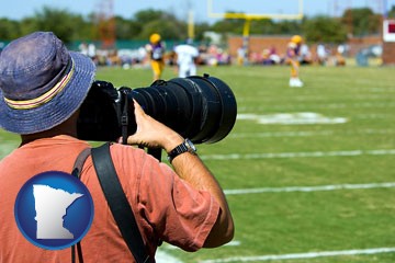 a sporting event photographer - with Minnesota icon