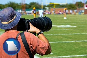 a sporting event photographer - with Missouri icon