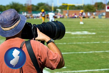 a sporting event photographer - with New Jersey icon