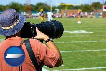 a sporting event photographer - with Tennessee icon