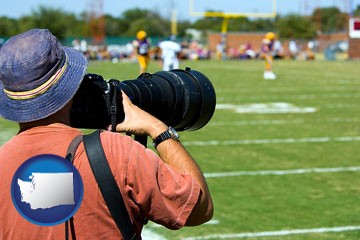 a sporting event photographer - with Washington icon